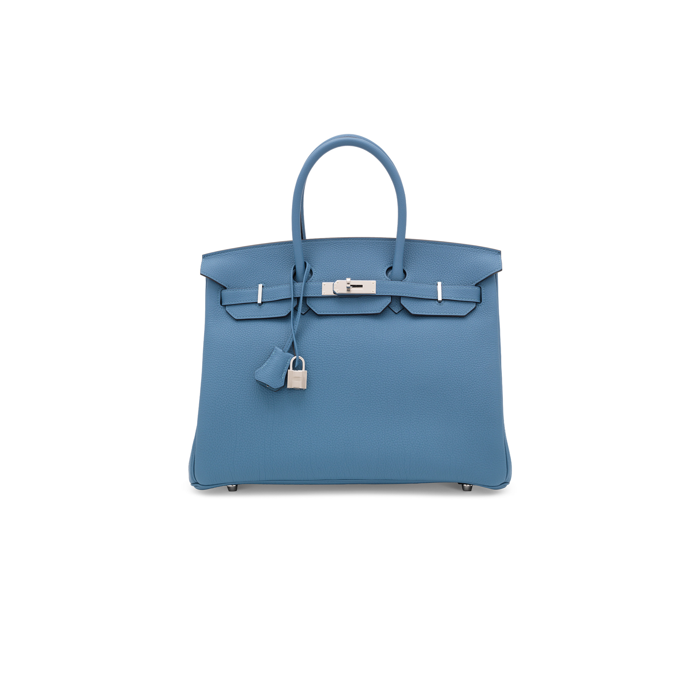 HERMES MASTER BIRKIN 30 EPSOM LEATHER AGATE BLUE SILVER BUCKLE HANDBAG 3101504 (30*23*15cm)